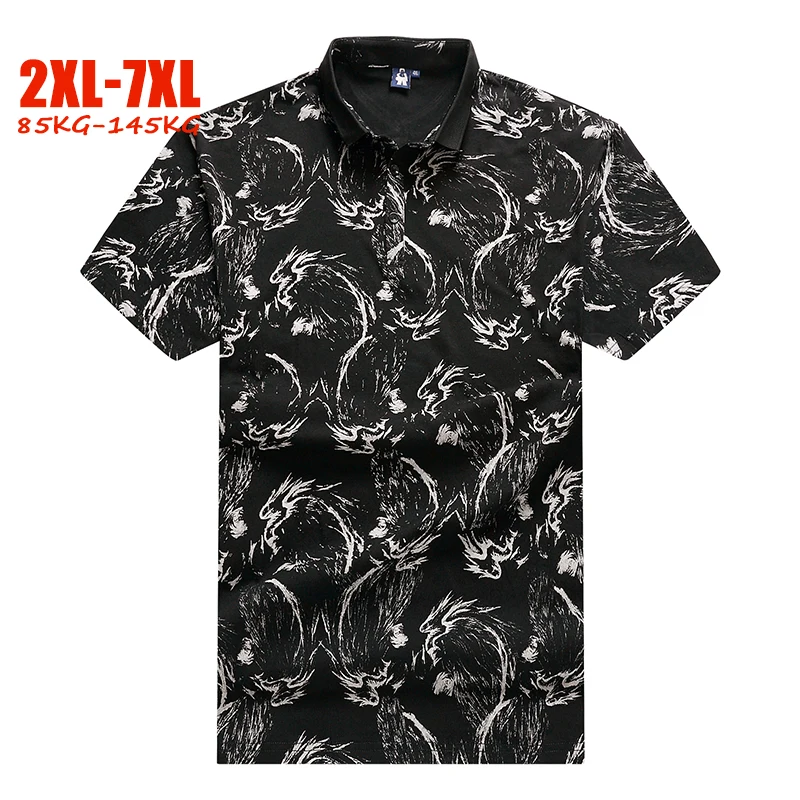 Новая Винтажная Мужская рубашка поло 5XL 6XL 7XL размера плюс летняя повседневная