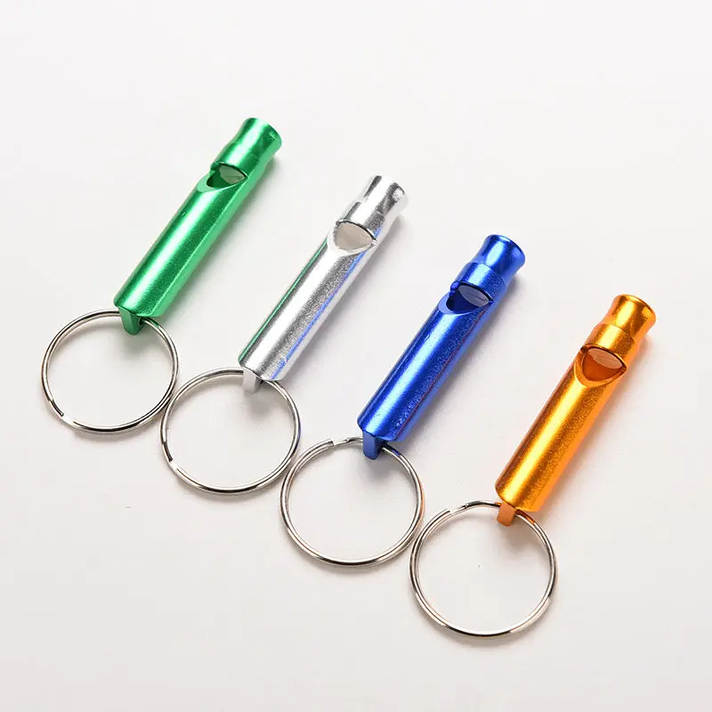 1Pc Emergency Survival Safety Sport Camping Hunting New Arrival Aluminum Alloy Whistle Keyring Keychain Mini For Outdoor