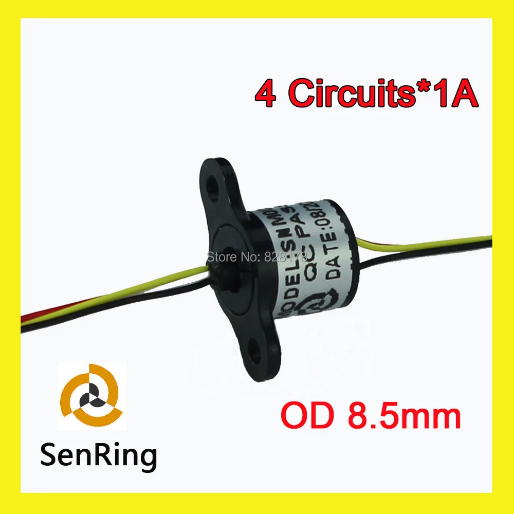 

Mini rotary joint/capsule slip ring with OD 8.5mm 4 wires 1A