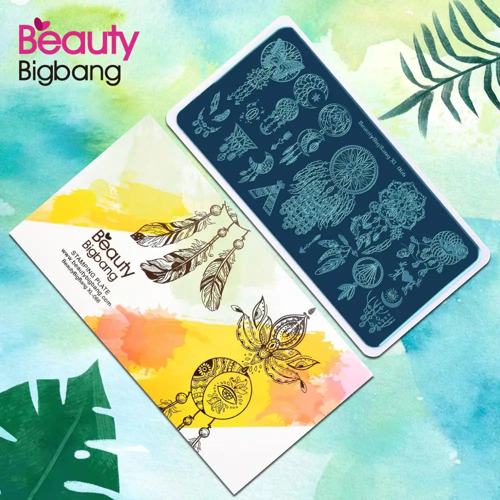 

BeautyBigBang Nail Stamping Plates 1PC Butterfly Theme Shape Nail Template Plate Rectangle Stencil Stamp For Nails BBB XL-068
