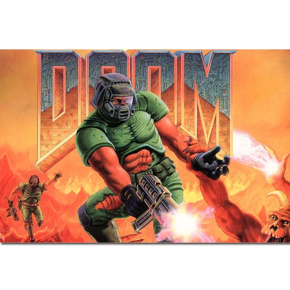 Ultimate Doom Game Poster Art Silk Fabric Prints 24*36 inch Wall Decorative Pictures for Home Bedroom Decor | Дом и сад