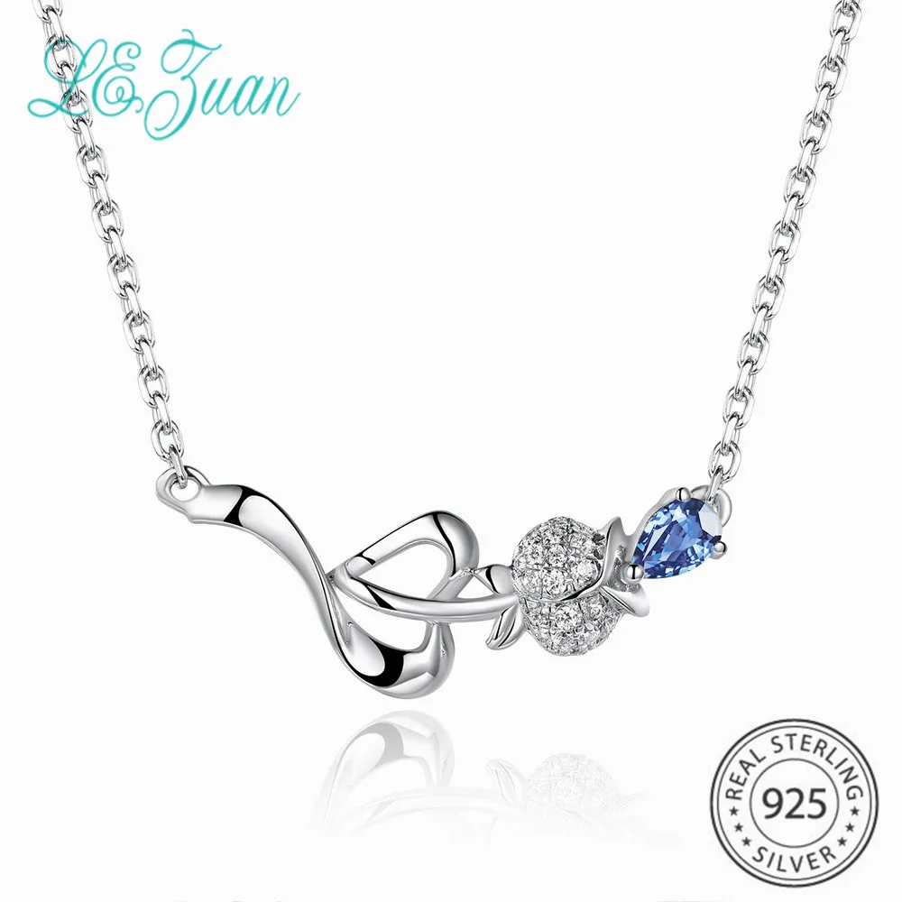 Женская подвеска из серебра 925 пробы с натуральным танзанитом|necklace|songzuan |