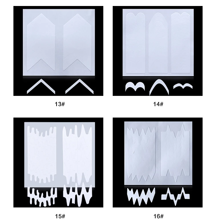 24 шт./компл. 3D наклейка для ногтей трафарет советы руководство Французский стиль DIY маникюр с волнообразными линиями наклейки для ногтей