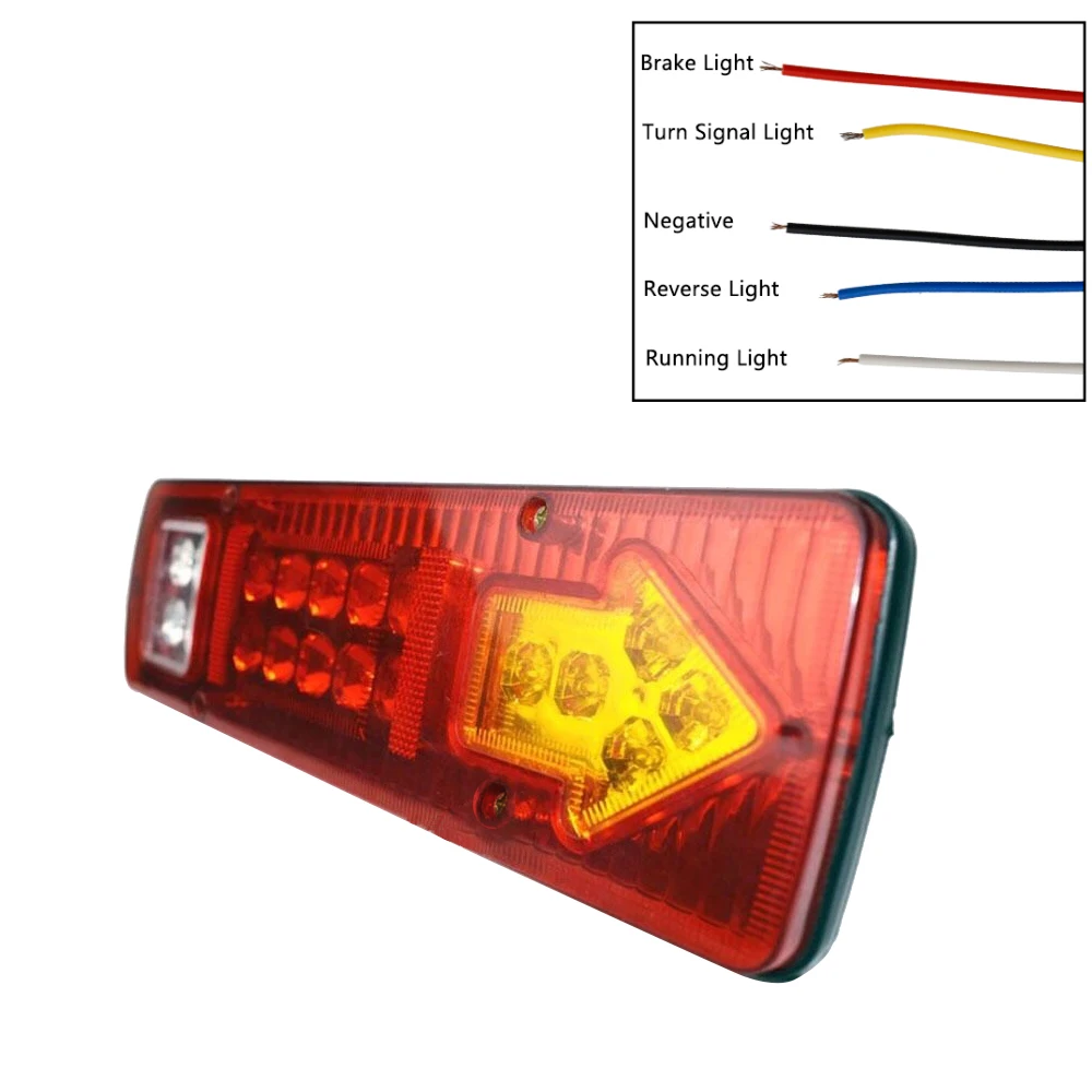 1Pair 12V Car Truck Trailer Rear Light Indicator Reverse Van Car Truck Taillight LED Stop Rear Tail Brake Lights Lamps (50)