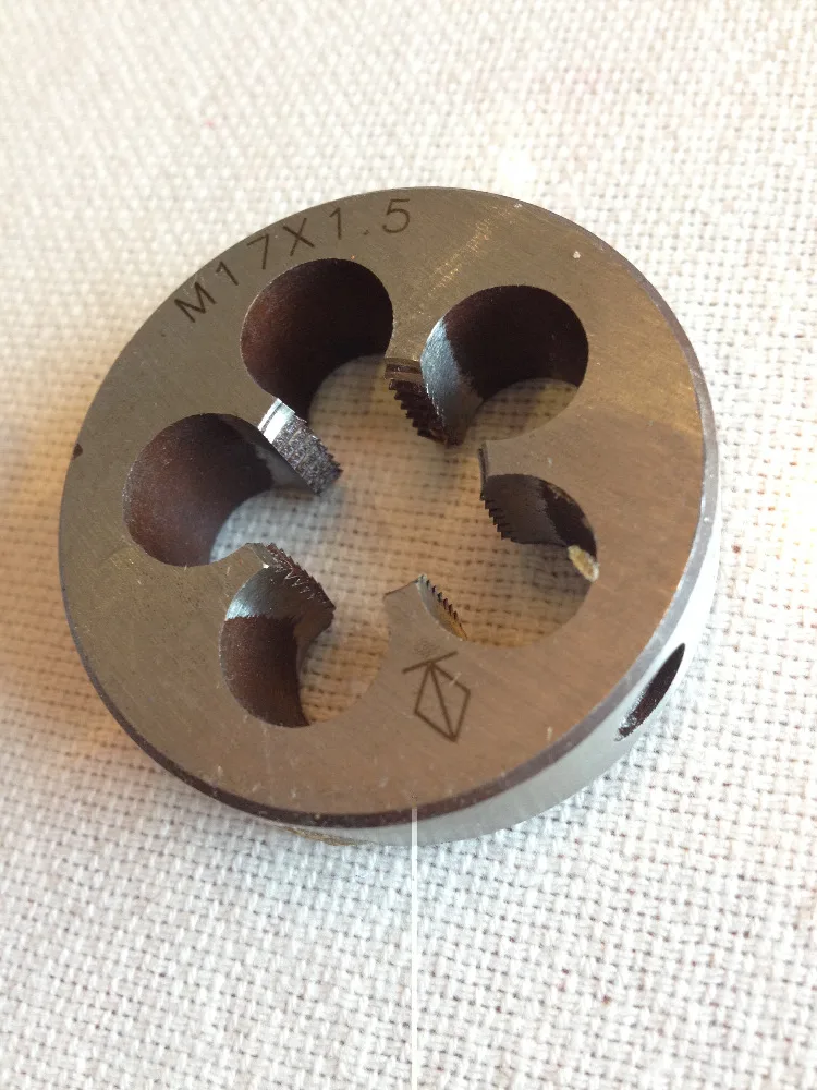 Free shipping of 1PC metric thin pitch round Die M17*1.0mm round threading Tools Lathe Model Engineer Thread Maker 17 mm x 1.0mm