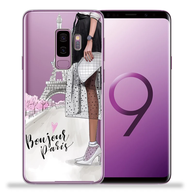 Модные женские туфли на высоком каблуке с цветами для samsung Galaxy S9 S8 S10 Plus S7 S6 Edge S10 Lite Note 8 9 Мягкий ТПУ чехол Etui