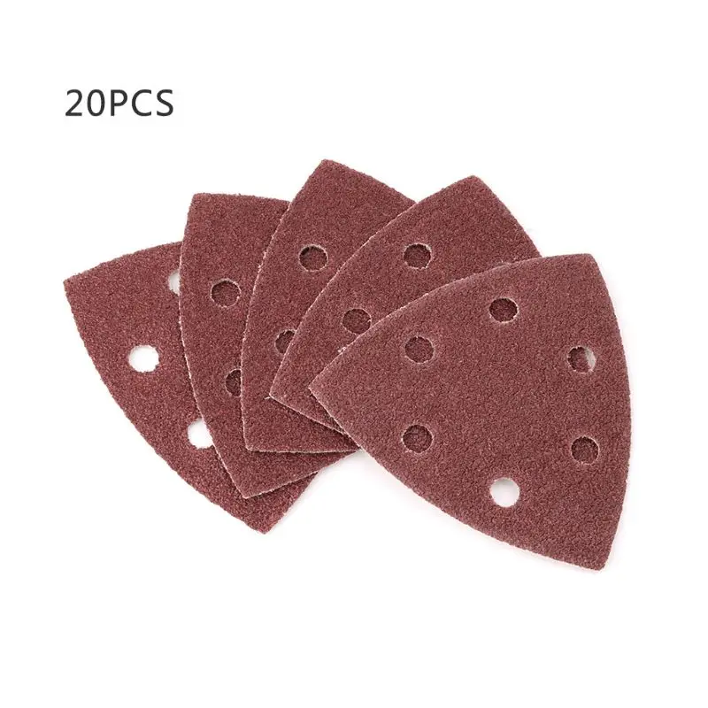 20pcs Triangular Sanding Paper Grit 40-240 Triangle 90mm 3.54inch Self-adhesive Sandpaper Polishing Sanding Disc Abrasive Tools