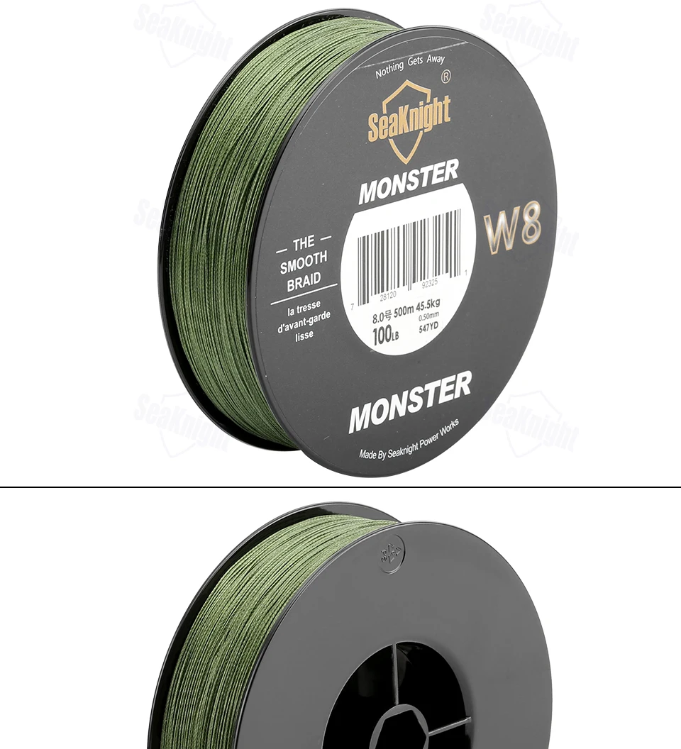 N Monster 500M / 546Yds Monster W8 Braided Fishing Lines 8 Weaves Wire –  Bargain Bait Box