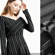 Классическая полосатая шерстяная ткань мягкая приятная на ощупь шерстяная ткань на заказ осенняя и зимняя одежда платье шерстяная ткань