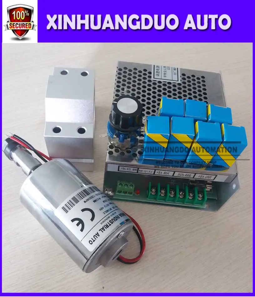 

CNC Spindle 200W Air Cooled Milling Motor & Spindle Speed Power Converter & 52mm Clamp &7pcs ER11 Collet For Engraving.