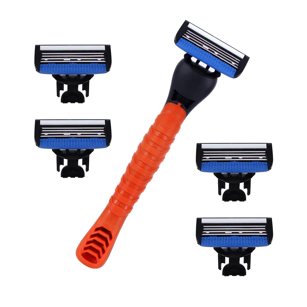 

Manual Man Face Safety Shaving Razor with 5 Pcs 4 Layers Blades Face Hair Remover