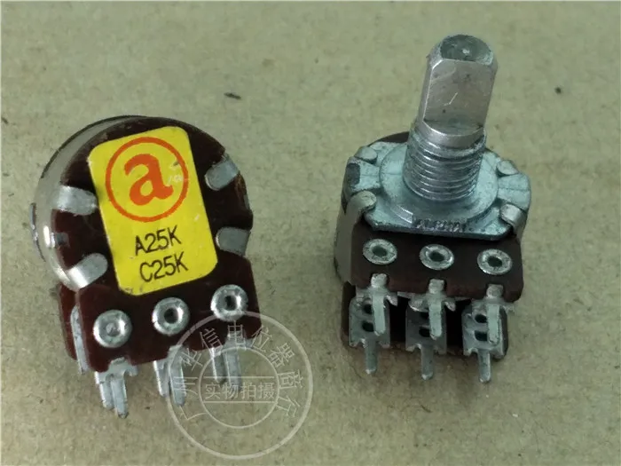 

Original new 100% import 148 Type double potentiometer A25K C25K double resistance band with middle handle length 15MMF (SWITCH)