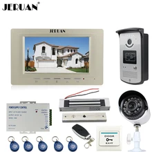 JERUAN Wired 7 inch LCD Video intercom Door Phone System kit Monitor + RFID Access IR Camera + 700TVL Analog Camera In Stock