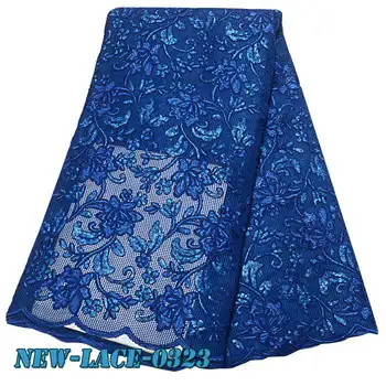 

2019 New Arrival African Double Organza Lace Fabric With stones Fashion French Sequins Lace Fabric Online! TJ004