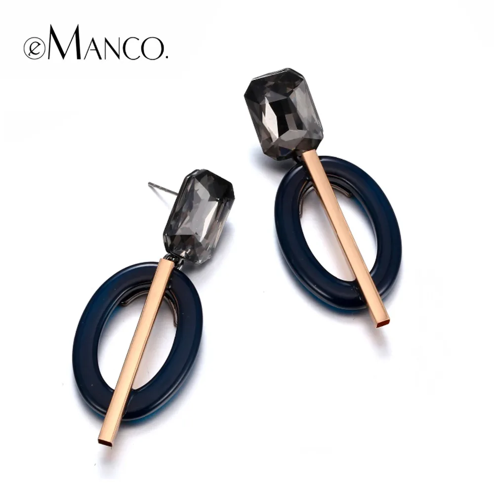 

eManco Wholesale Acetic Acrylic Earrings Black Color Spectacle Eye Shape Dangle Earrings New Arrivals Fashion Jewelry