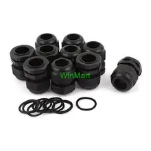 10 шт. M25 черный Пластик 13-18 мм Диаметр Водонепроницаемые кабельные сальники разъемы