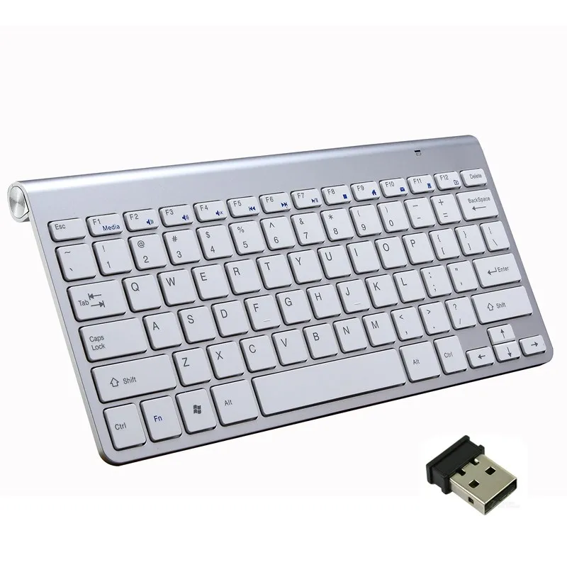 Ultra Slim Mute Беспроводной мини клавиатура Ножницы 2.4 г ПК Клавиатура ноутбука для Mac