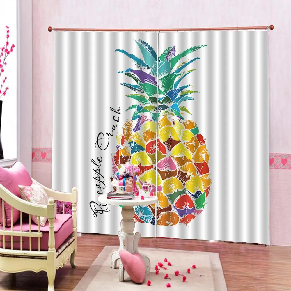 Занавески с изображением фруктов с принтом природы, занавески для гостиной, спальни, 2 панели