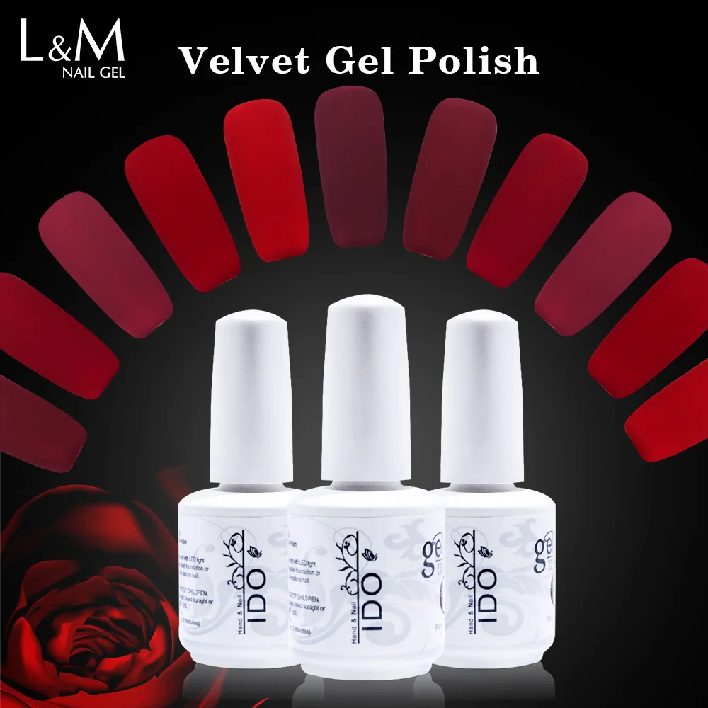 

3 Pcs Lot IDO Gelpolish 15ml Red Series Matte Velvet Gel Nail Polish Not Need Top Coat UV Color Nail Products