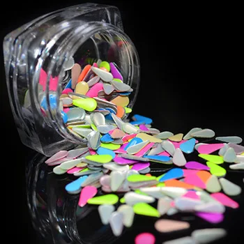 1 Bottle Raindrop Shape 3D Design Nail Art Decoration Stickers Metallic Studs Mix Fluorescent Color Rivet #PZ-57