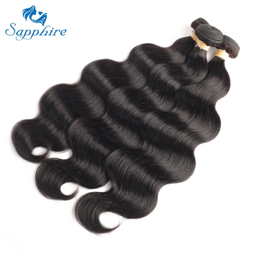 Сапфировые волосы перуанские объемные волнистые человеческие пучки 100% remy