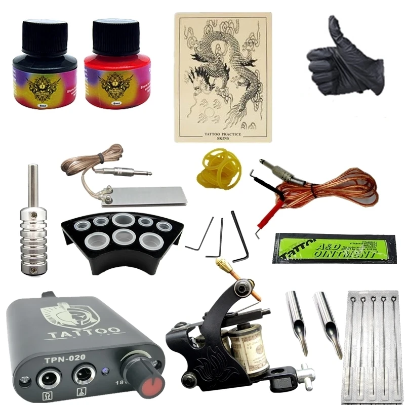 

Tattoo Machine Set Professional Tattoo Kit t Set Permanent Makeup Beginner Tattoo Supplies Kit