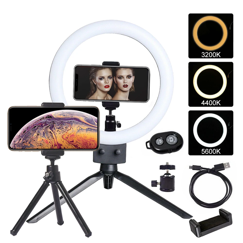 Fotoconic 9" 23cm Dimmable LED Ring Light 3200-5500K with Mini Tripod and Bluetooth Remote for Phone Camera Selfie Photo Video |