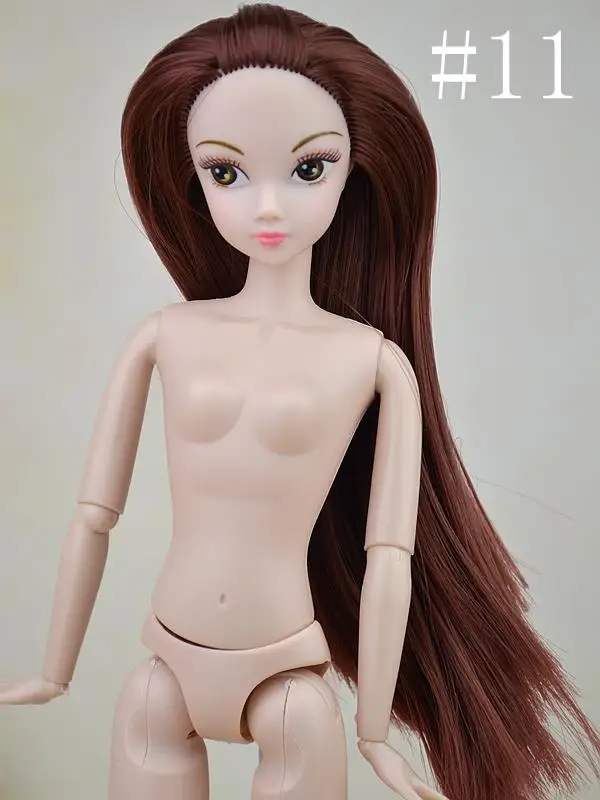 Детская игрушка высокого качества голова куклы с черными коричневыми волосами DIY аксессуары для 11," Головы Куклы для 1/6 BJD Кукольный дом