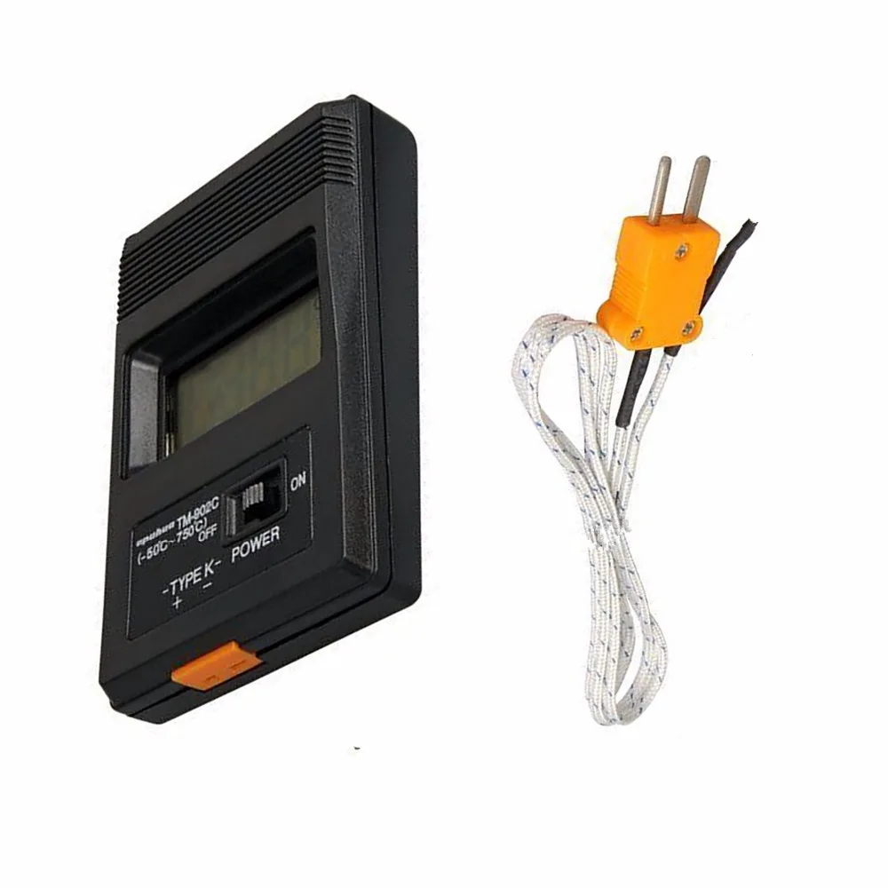 

TM-902C Digital K Type Thermometer Meter Single Input LCD Temperature Detector + Thermocouple Probe Mayitr Measuring Tools