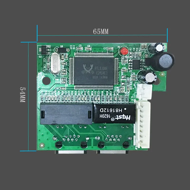 OEM/ODM 3 порта s Ethernet сеть 2 шт. 10/100 Мбит/с RJ45 порт 1 * 8pin головной PCBA плата двухслойная