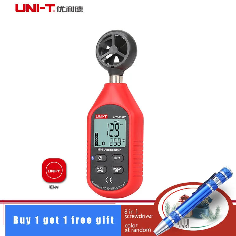

UNI-T UT363 UT363BT UT363S Wind Speed Meters Pocket Anemometers Speed Temperature Digital Thermometers Diagnostic-tools