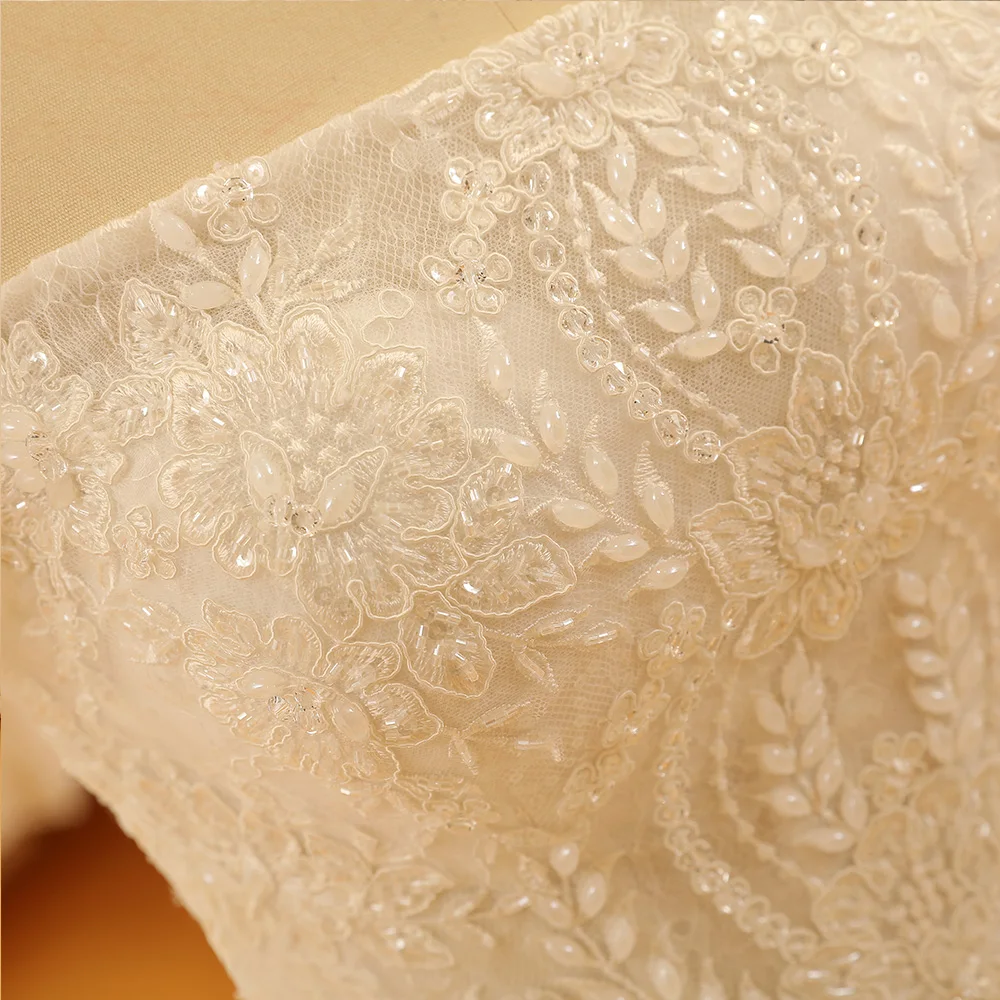 SL-335 Abiti da sposa bohémien personalizzati Abiti da ballo Abiti da sposa Abito da sposa Boho musulmano di lusso con perline 2018 con maniche - immagine 5