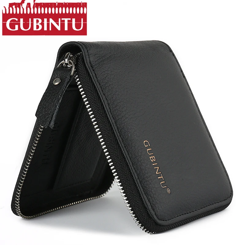 

GUBINTU Luxury Brand Men Wallets Short Men Purse Wallet Male Clutch Leather Zipper Wallet Around Men Business Male Wallet Coin