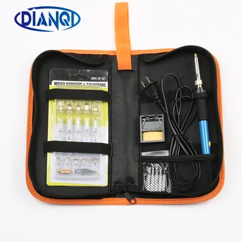 

new type Temperature Electric Soldering Iron 220V 110V 60W Welding Solder Rework Station Heat 5+28 pcs Tips Repair Tool with bag