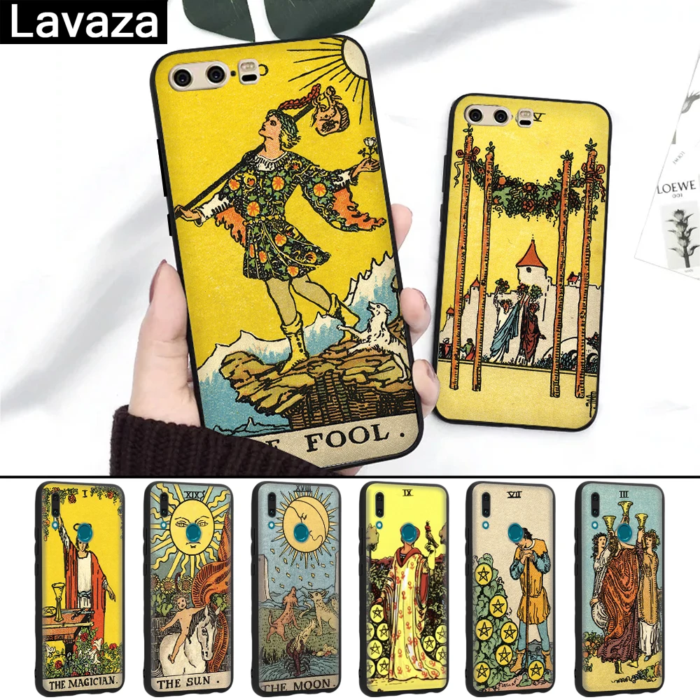 

Lavaza Egypt mysterious Tarot Divination Brand Silicone Case for Huawei P8 Lite 2015 2017 P9 2016 Mini P10 P20 Pro P Smart 2019