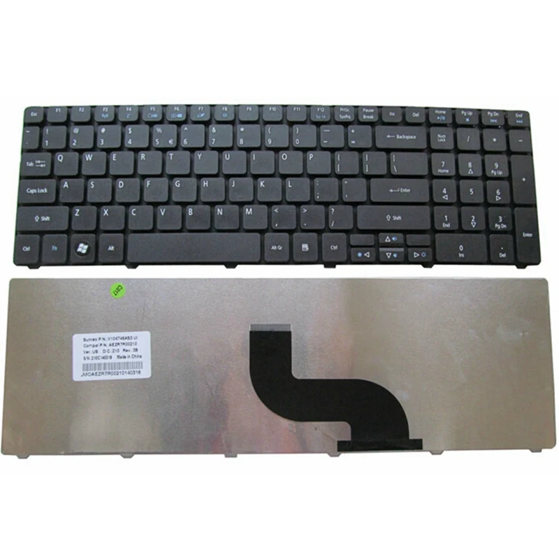 Teclado para Notebook Acer Compatível com Aspire 5745 5749 5750 5800 5810 5820 7235 P5we0 7250 7251 7331 7336 7339 7535 dos Eua