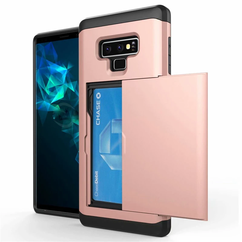 

For Samsung Galaxy S8 S9 S10 Plus Lite Note 8 9 Slide Wallet Card Slots Holder Case For iPhone 6 6S 7 8 Plus X XS MAX XR Cover