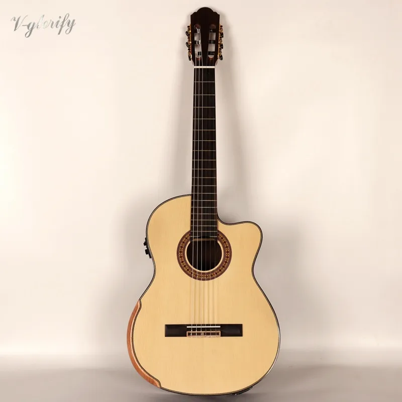 

high quality thin body flame maple electric classic guitar with shake pickup