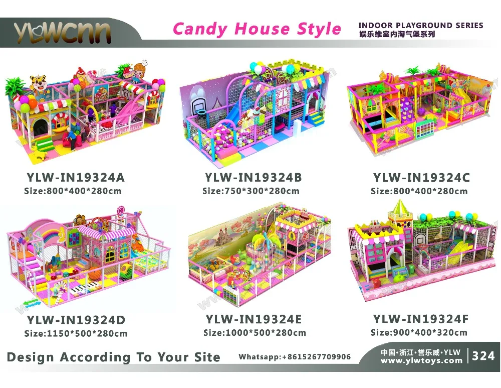 

Kids sweet candy theme paradise indoor playground park YLW-IN19324A~F