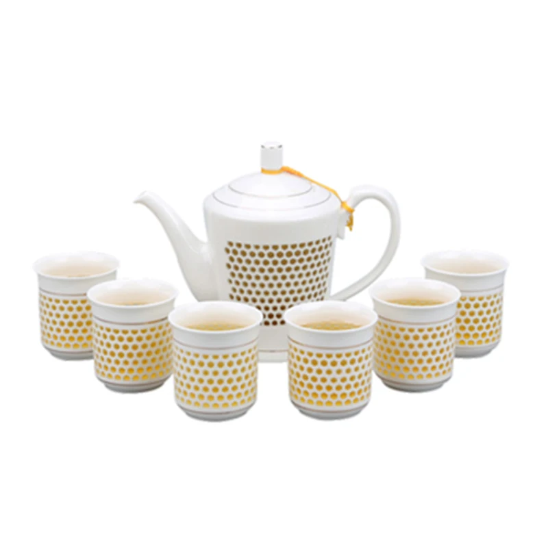 

Blue and white porcelain hollow beehive exquisite tea set special gift box ceramic tea tray Jingdezhen Kungfu tea set