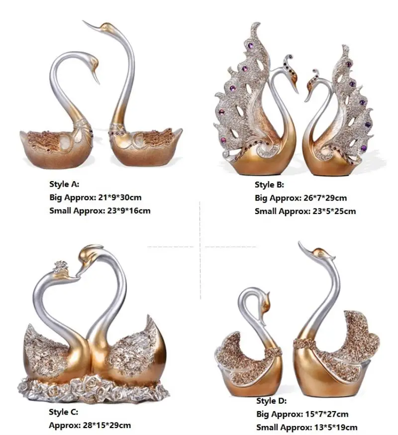 Creative Couple Swan Decoration Home Furnishing Living Room TV Cabinet Decoration Wedding Gift Wedding Gift