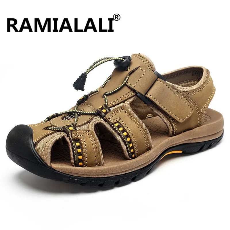 Ramialali New Summer Leather Men Sandals Luxury Brand High Quality