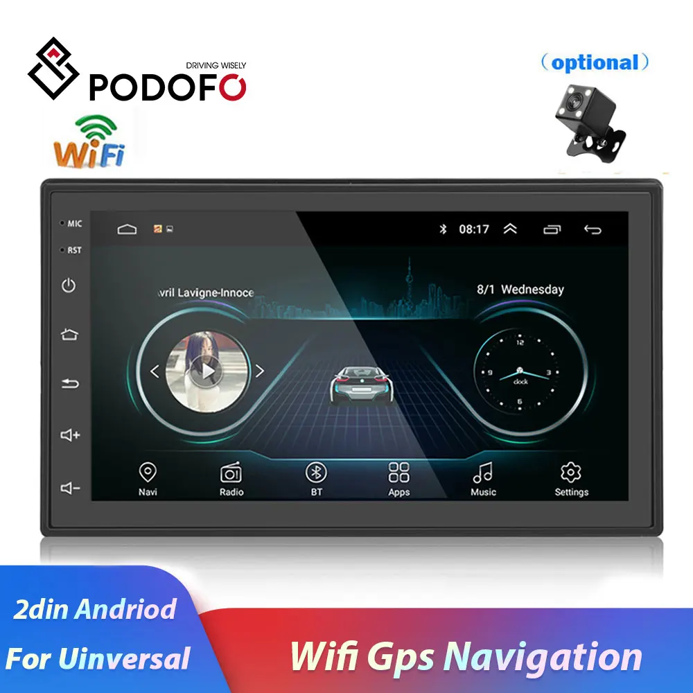Podofo 2 din автомобильное радио GPS Android Авторадио WiFi USB аудио 2din 7 &quotсенсорный экран