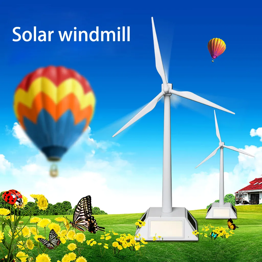 gift for kid Solar Windmill Rotating Fan Model Puzzle Diy Assembled