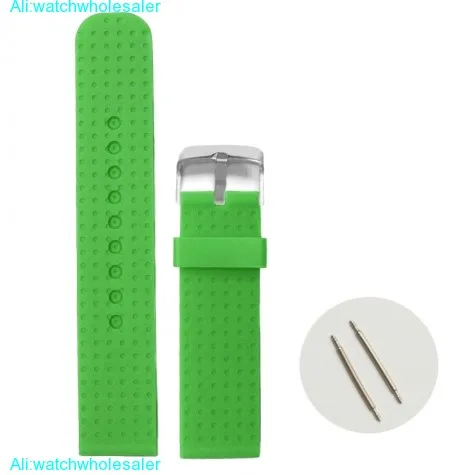 22mm Clover Green Silicone Jelly Rubber Ladies Men Watch Band Straps WB1074Z22JB