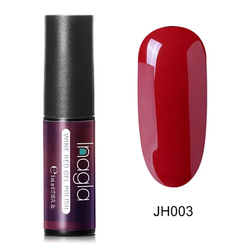 Inagla, 5 мл, винно-красный и телесный цвет, Гель-лак для ногтей, замачиваемый, светодиодный, УФ-гель, штамповка, лак для ногтей, гель-лаки для маникюра - Цвет: JH003