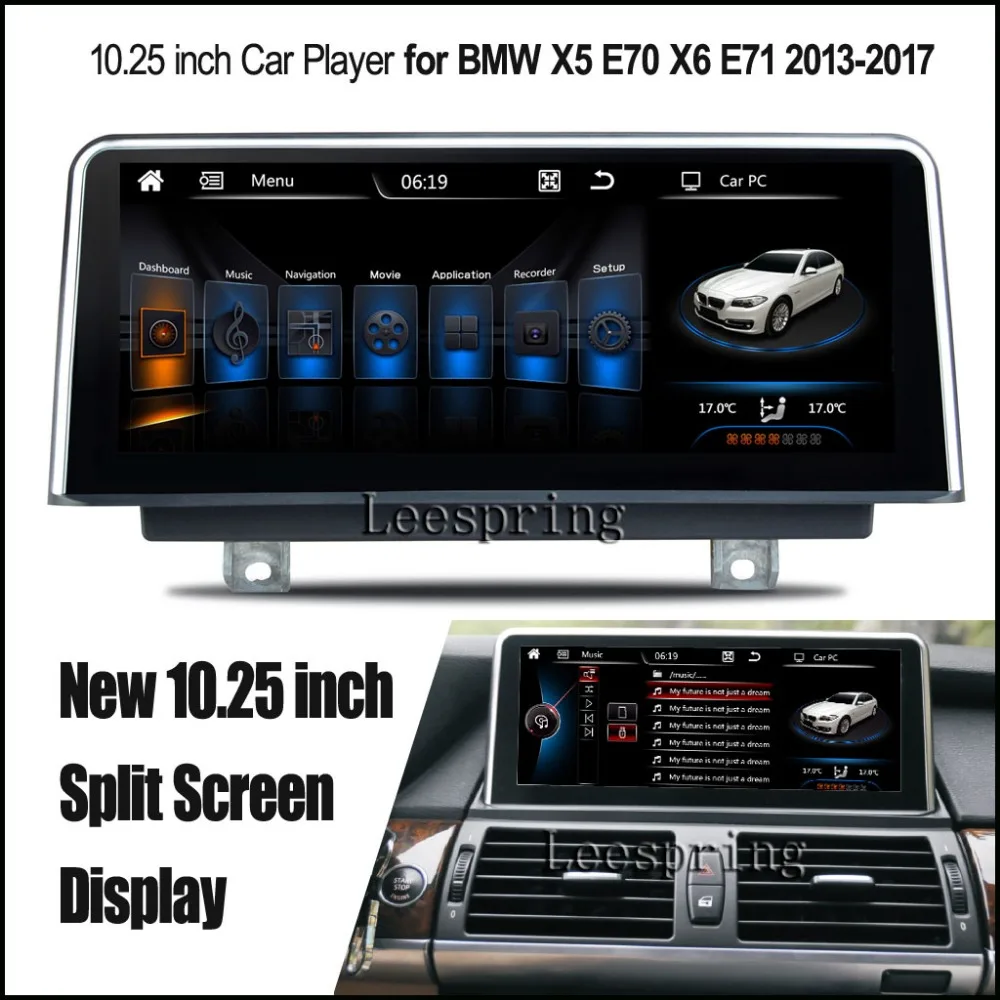 

New 10.25 inch Split Screen Android 4.4 Car Player for BMW X5 E70/ BMW X6 E71 2013-2017 GPS with WiFi MP5 Player (fit NBT )