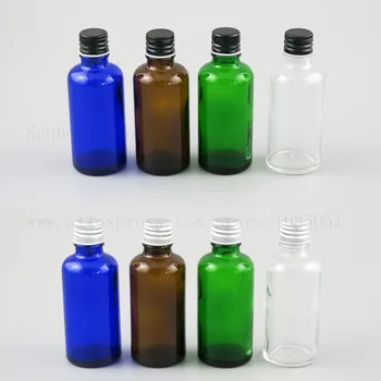 

20 X 50ml clear amber essential oil bottle 50cc flint glass bottle with dropper insert and screw cap cosmetic bottle