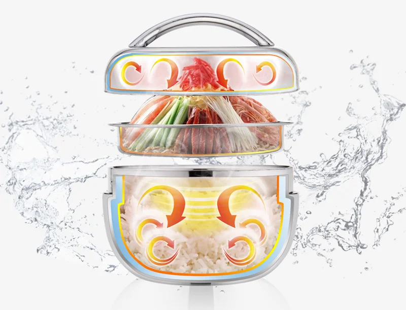 Double layer 304 Stainless Steel Thermal Insulation Lunchbox Portable Handle Student Kids Sushi Food Container Bento Lunch Box 10