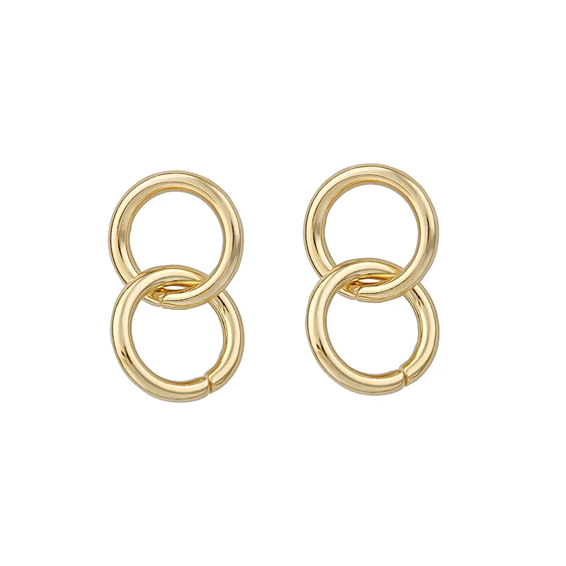 LWONG новые двойные маленькие серьги-кольца для женщин маленький золотого цвета круглые серьги Бохо шик простые минималистичные серьги обручи